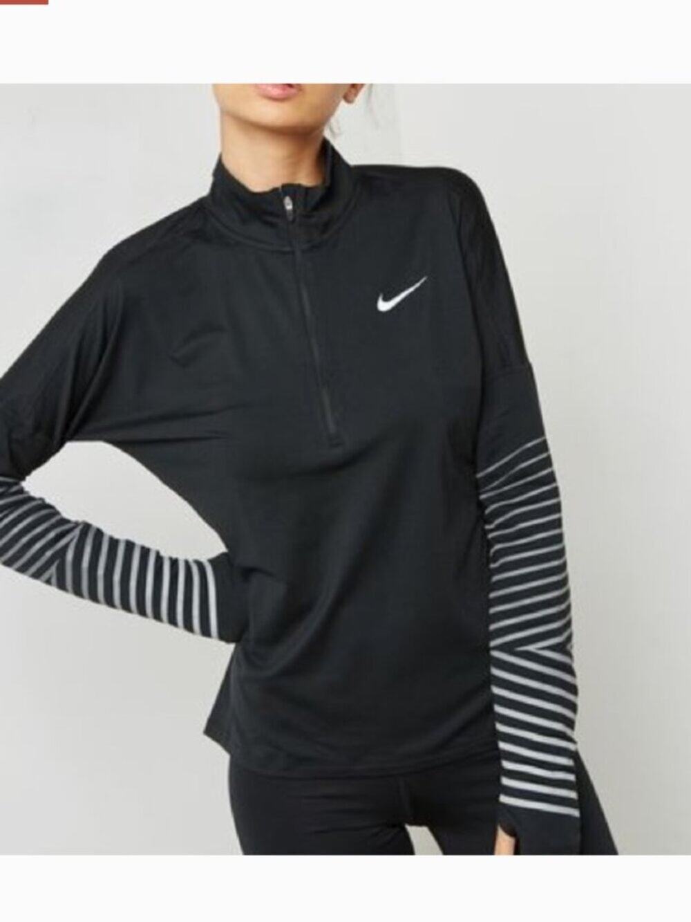 Nike Women's Black Long Sleeve Running Top Element Flash Size XL 856608-010